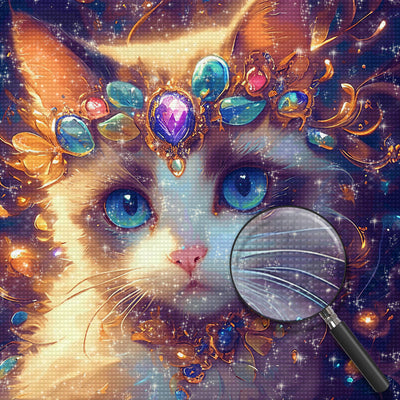 Orangefarbene Katze mit Juwelen Diamond Painting