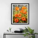 Orangefarbene Mohnblumen und Knospen Diamond Painting