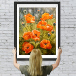 Orangefarbene Mohnblumen und Knospen Diamond Painting