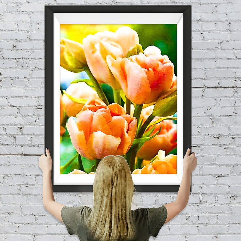 Orangefarbene Tulpen Diamond Painting