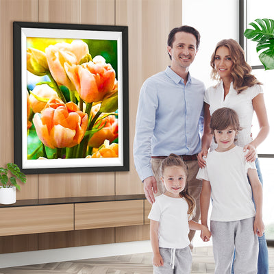 Orangefarbene Tulpen Diamond Painting