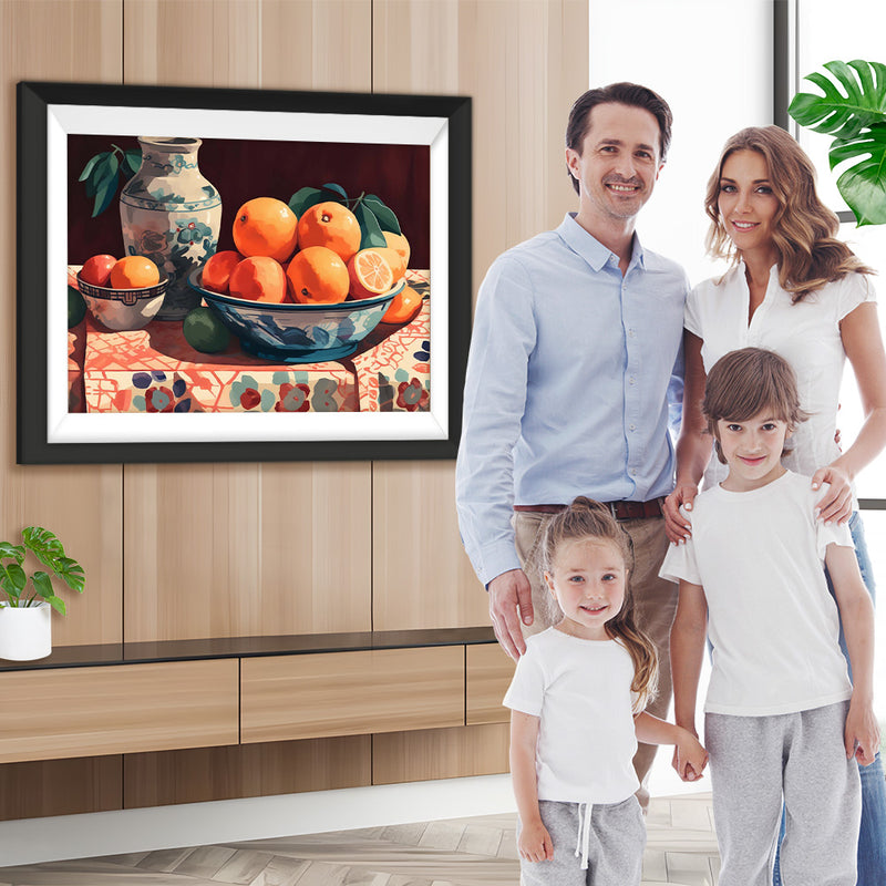 Orangen und Porzellanvase Diamond Painting