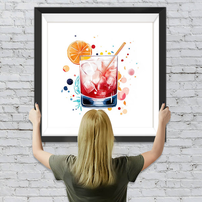 Orangensaft-Cocktail mit Eis Diamond Painting