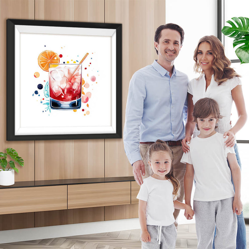 Orangensaft-Cocktail mit Eis Diamond Painting