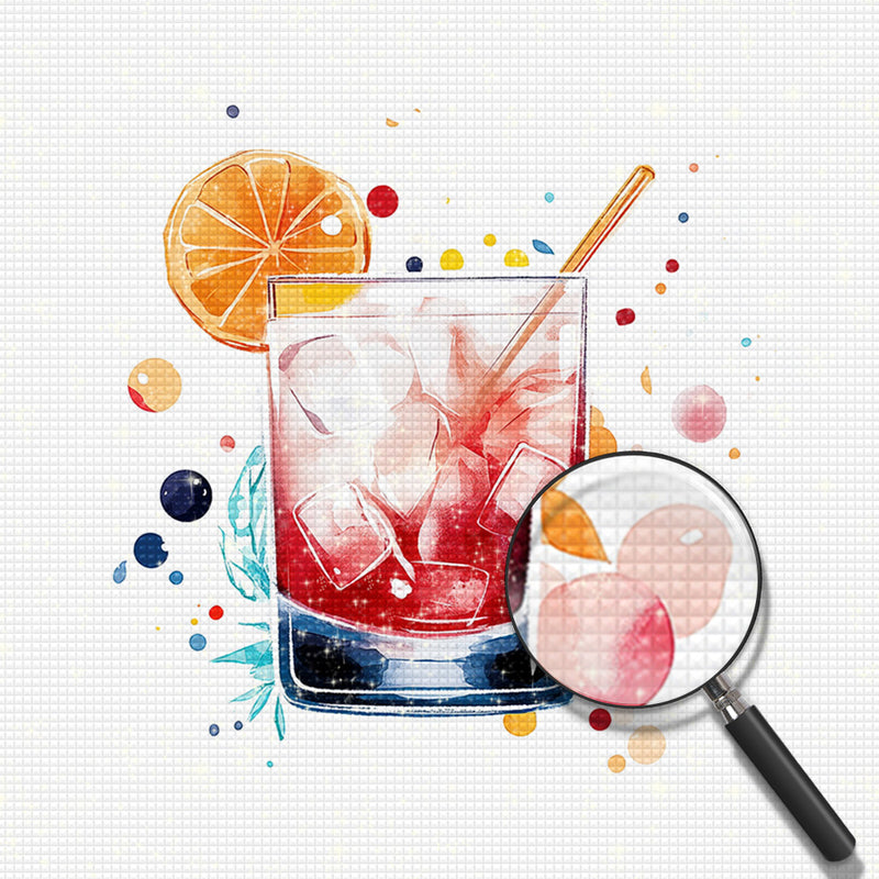 Orangensaft-Cocktail mit Eis Diamond Painting