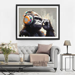 Orangutan Wearing Headphones Diamond Painting