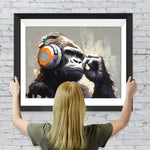 Orangutan Wearing Headphones Diamond Painting