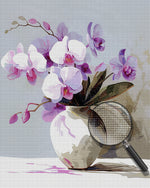 Orchidee in Weißer Vase Diamond Painting