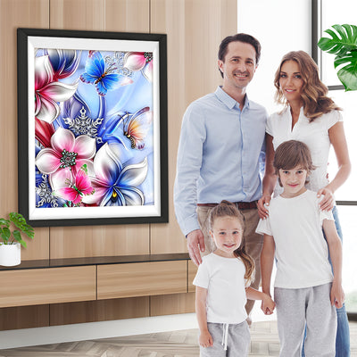 Orchideen, Schmetterlinge und Schneeflocken Diamond Painting