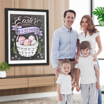 Ostereier im weißen Korb Diamond Painting