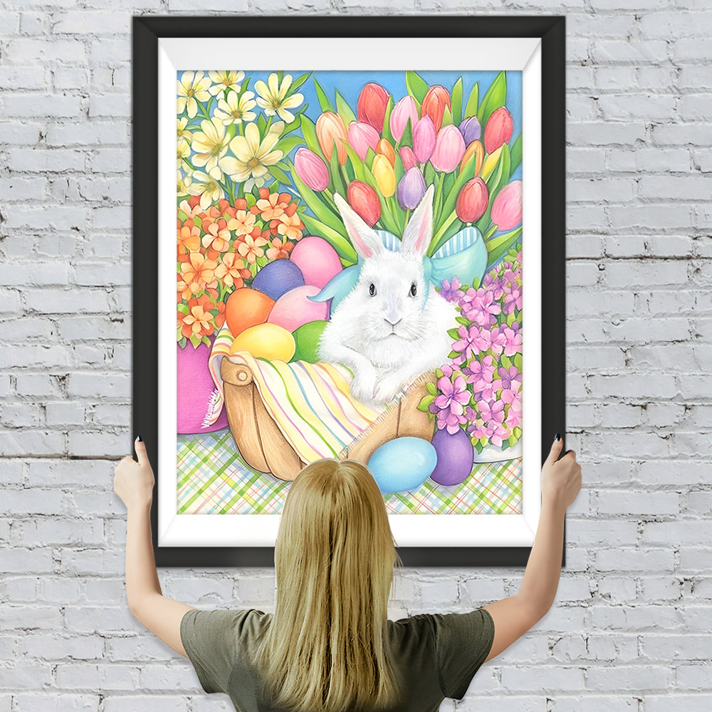 Ostereier Kaninchen Blumen Diamond Painting