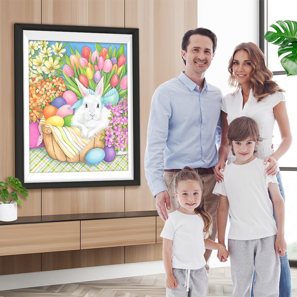 Ostereier Kaninchen Blumen Diamond Painting