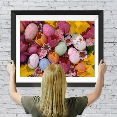 Ostereier und Tulpen Diamond Painting