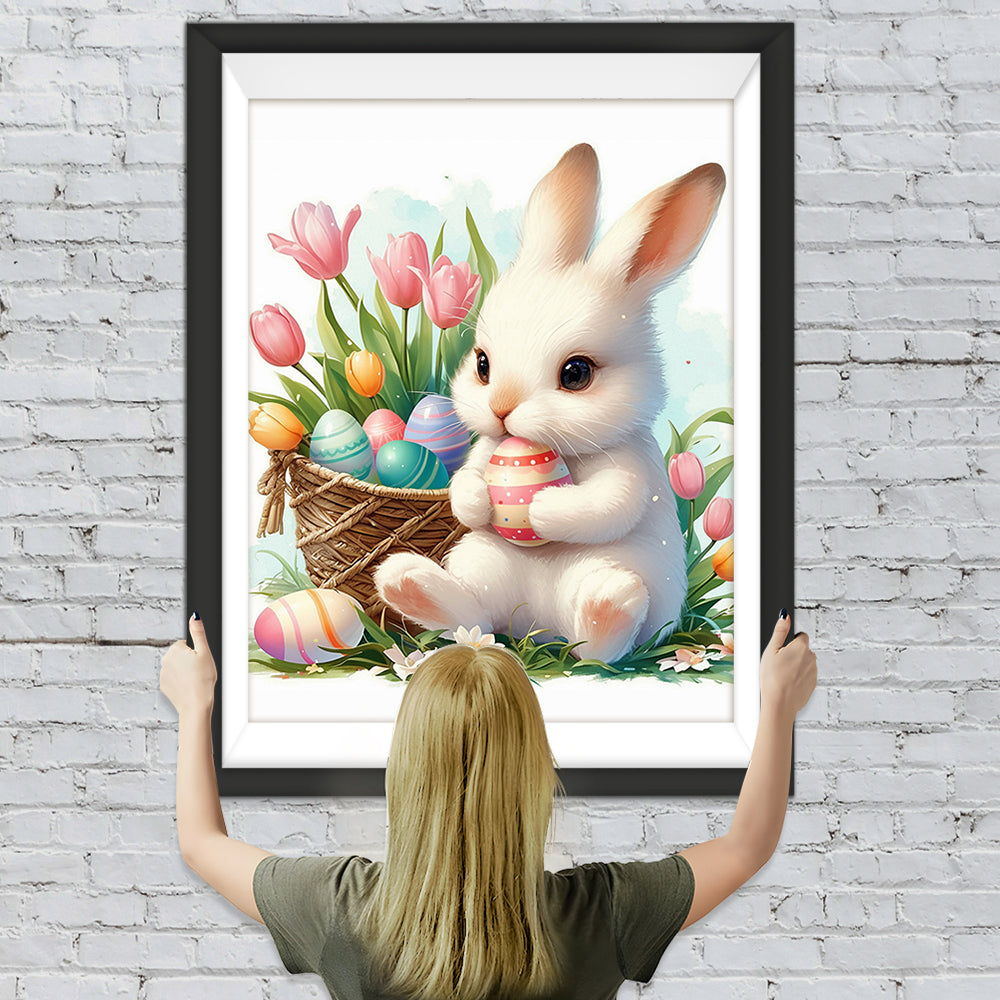 Osterhase und Tulpen Diamond Painting