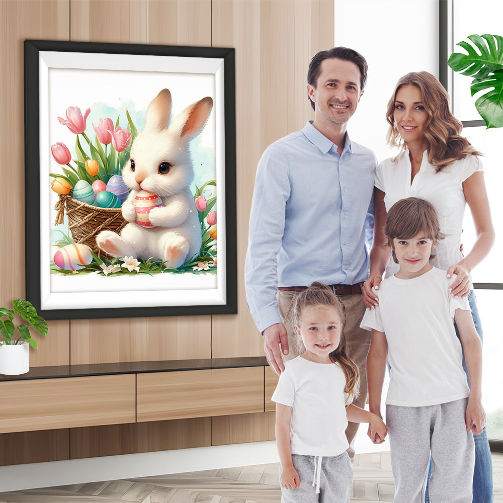 Osterhase und Tulpen Diamond Painting