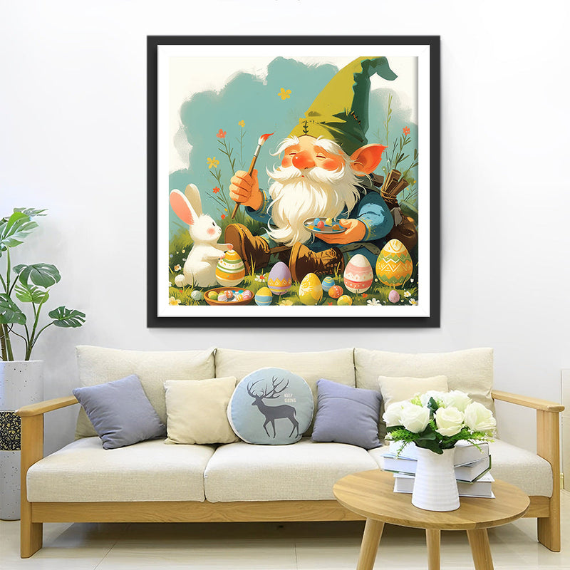 Ostern Zwerg und Hase Diamond Painting