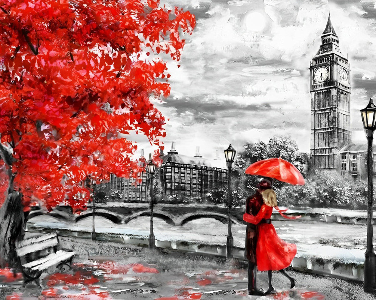 Paar in der Stadt Diamond Painting