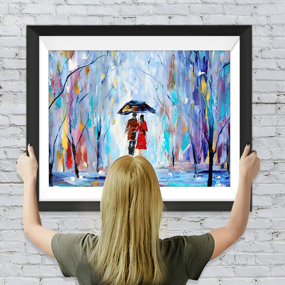 Paare beim Wandern im Wald Diamond Painting