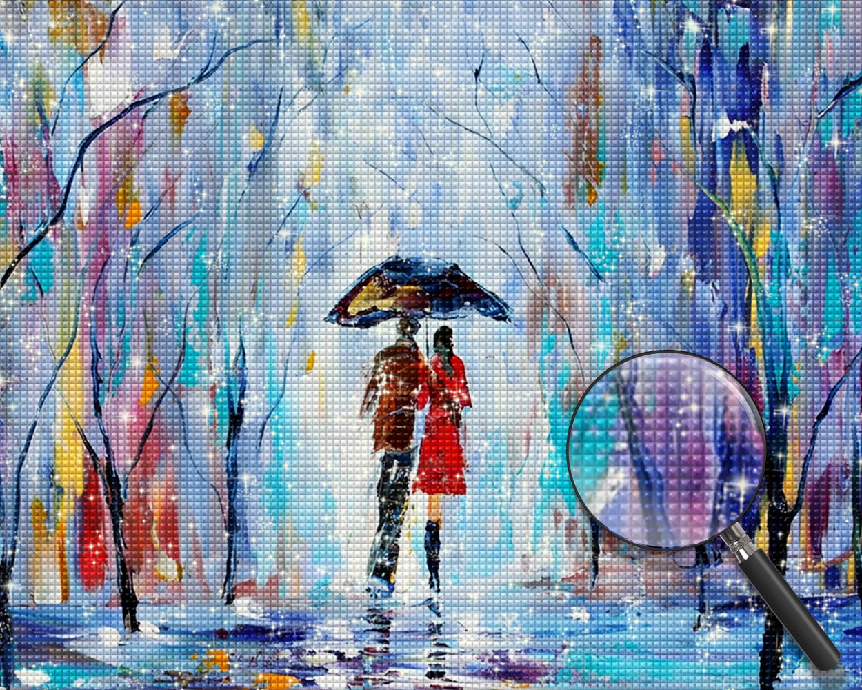 Paare beim Wandern im Wald Diamond Painting