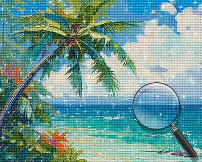 Palme am Meer Diamond Painting