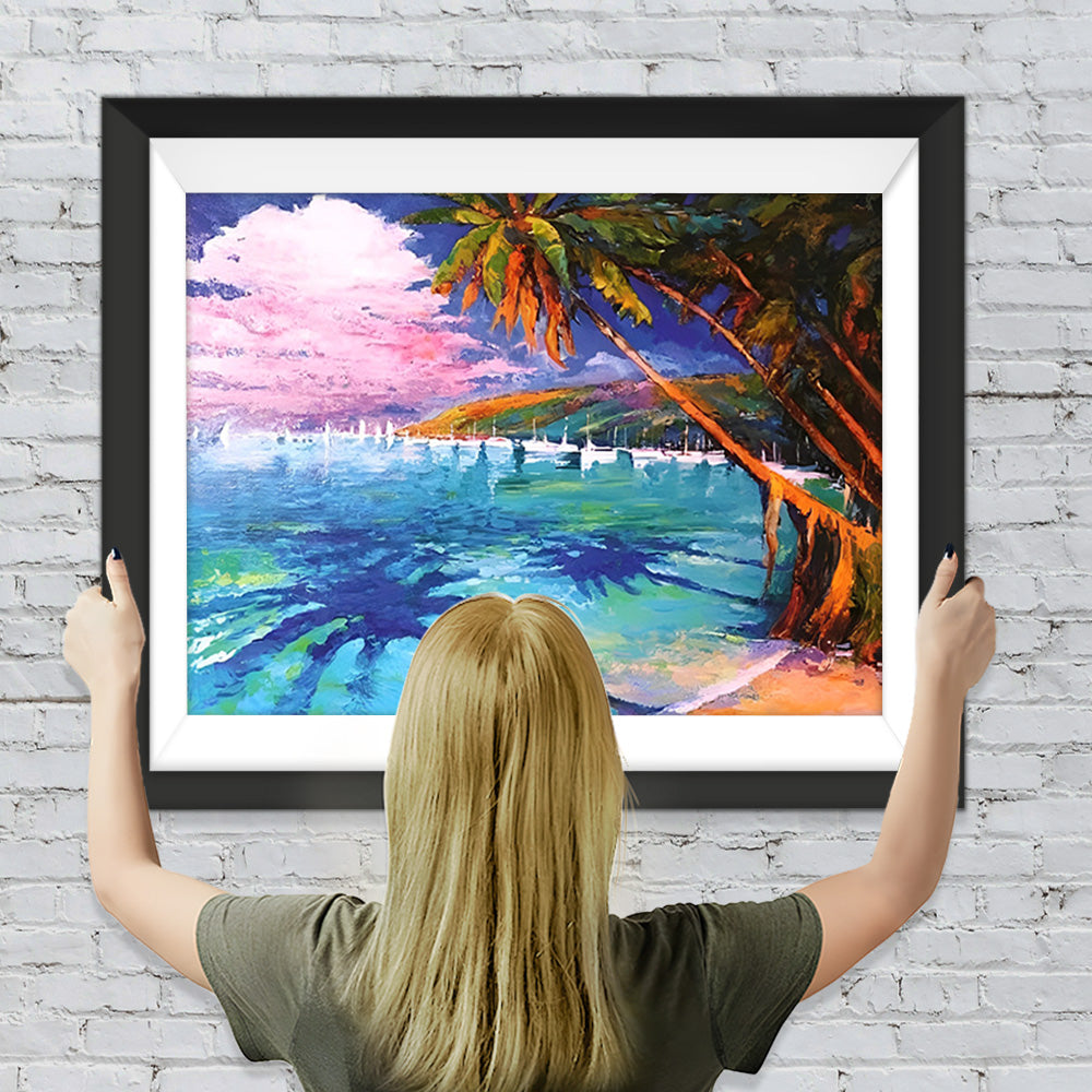 Palmen am Meer Diamond Painting