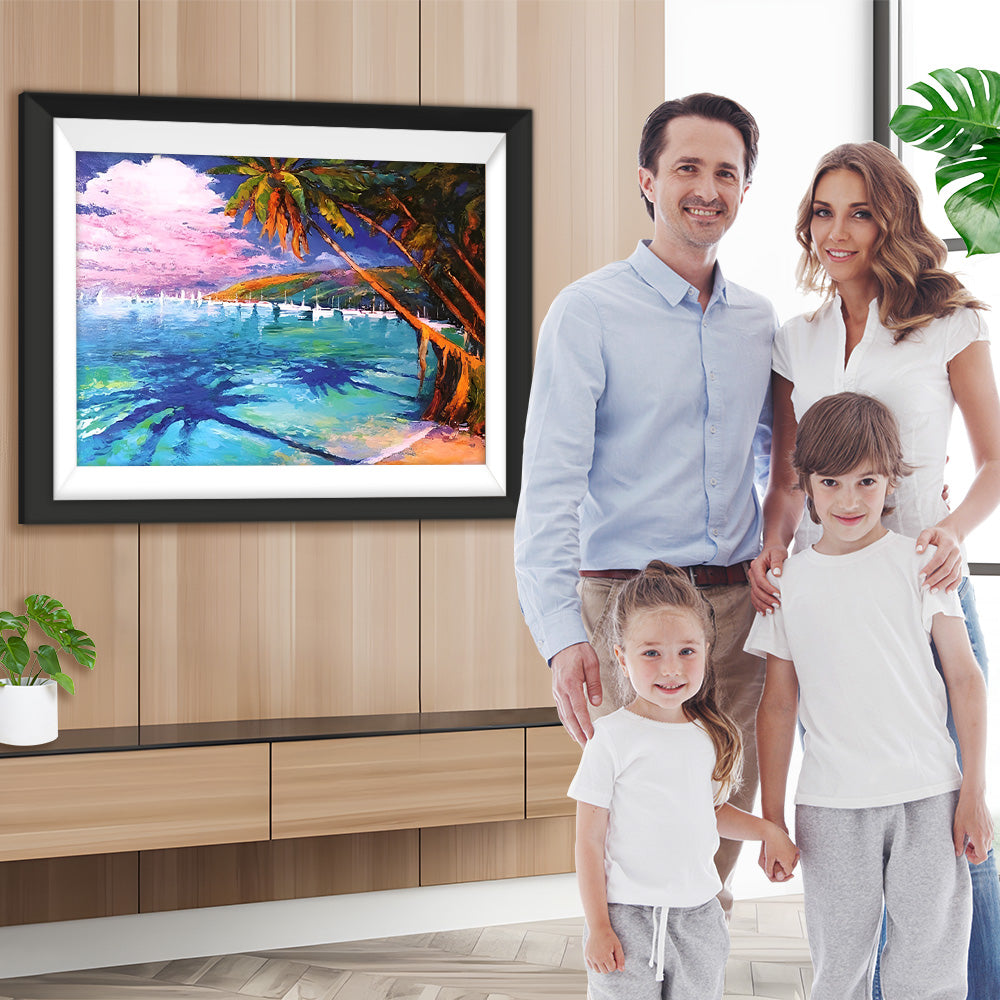 Palmen am Meer Diamond Painting