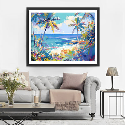 Palmen am Meer Diamond Painting