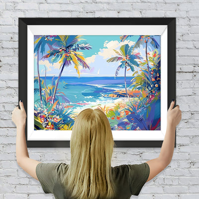 Palmen am Meer Diamond Painting