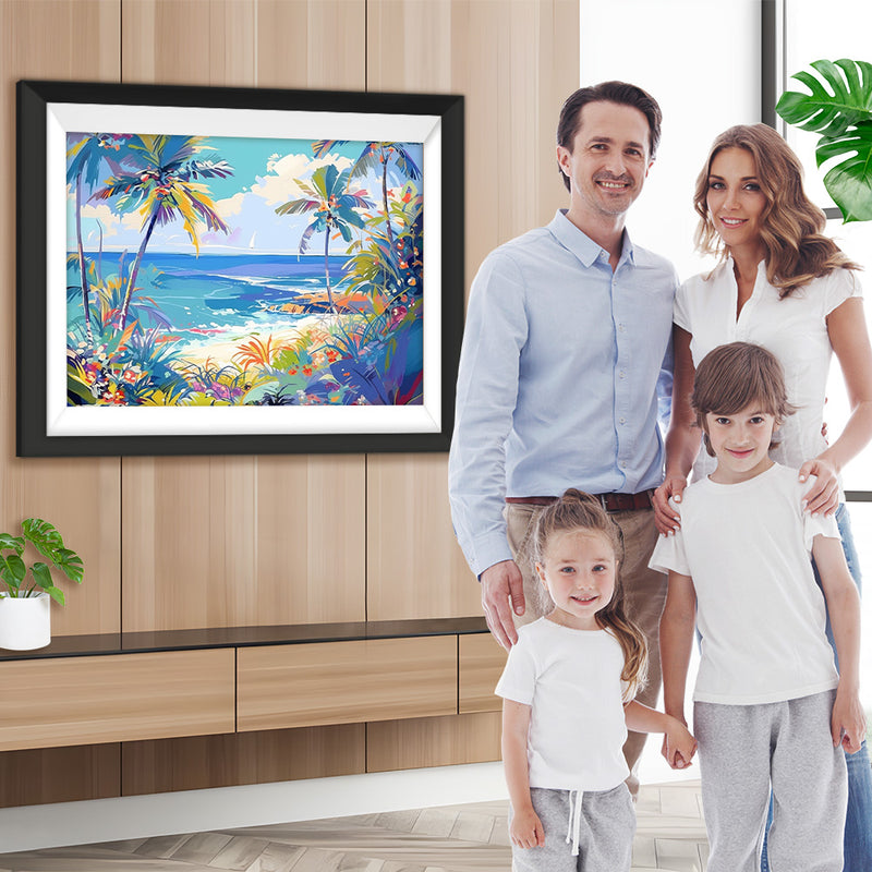 Palmen am Meer Diamond Painting