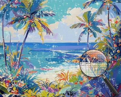 Palmen am Meer Diamond Painting