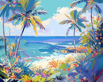 Palmen am Meer Diamond Painting