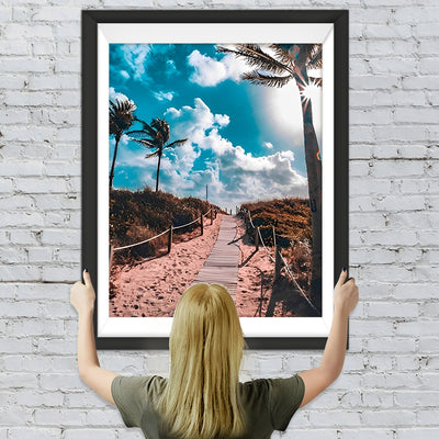 Palmen und blauer Himmel Diamond Painting