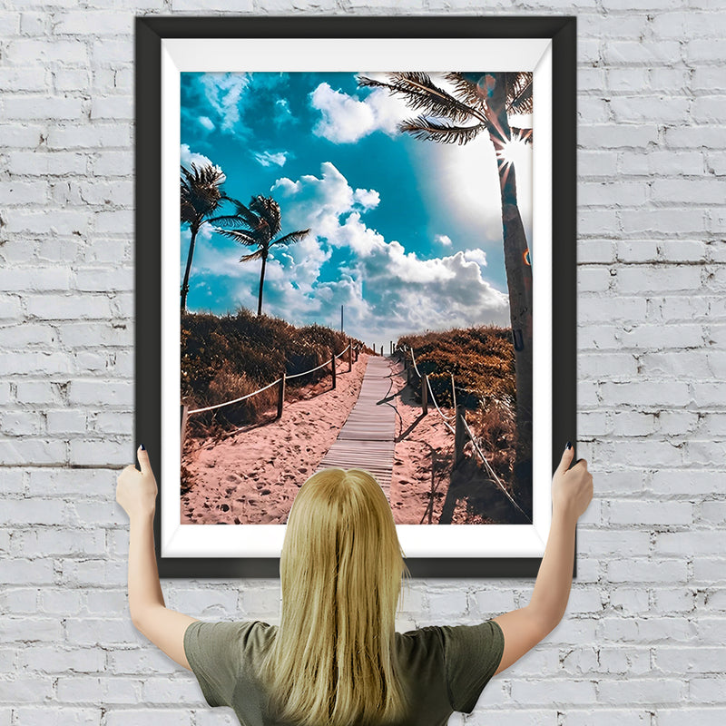 Palmen und blauer Himmel Diamond Painting