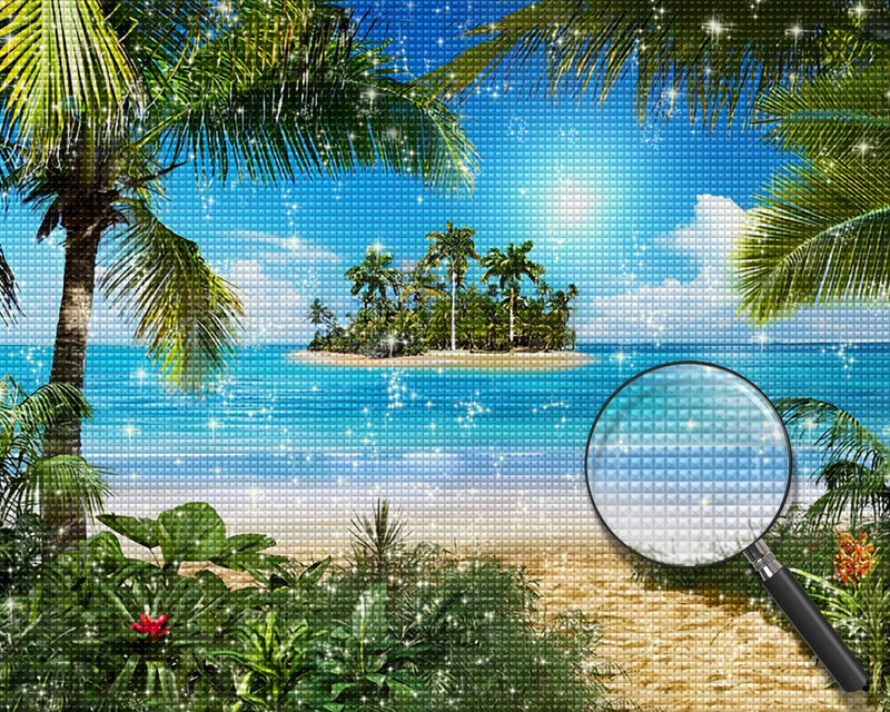 Palmeninsel Diamond Painting