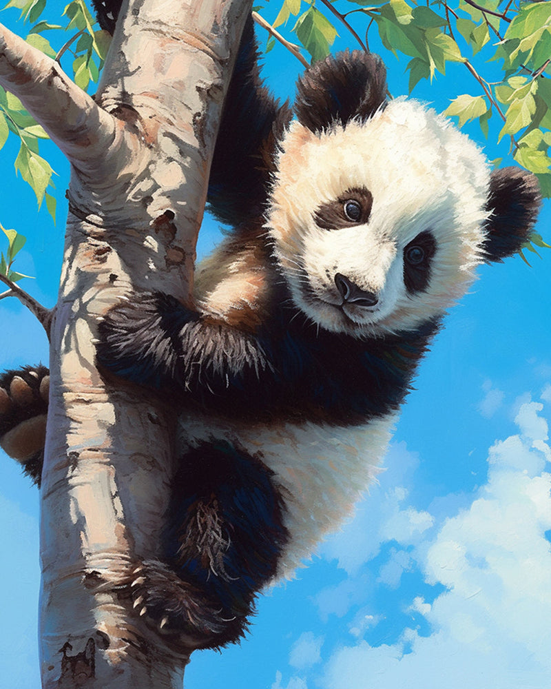 Panda auf einem Baum Diamond Painting