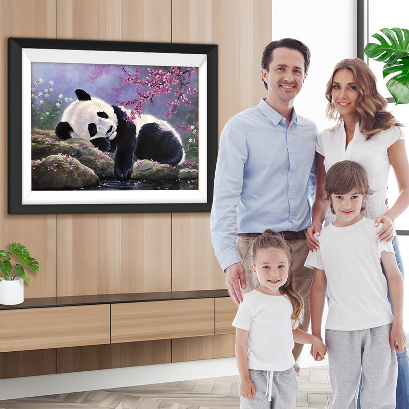 Panda auf Felsen Diamond Painting