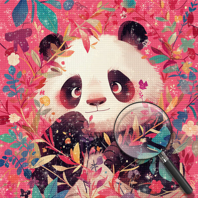 Panda auf Rosa Hintergrund Diamond Painting