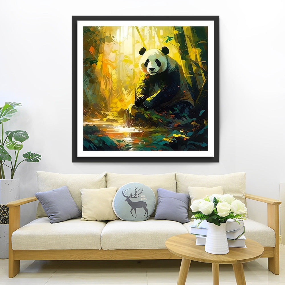 Panda im Bambuswald Diamond Painting