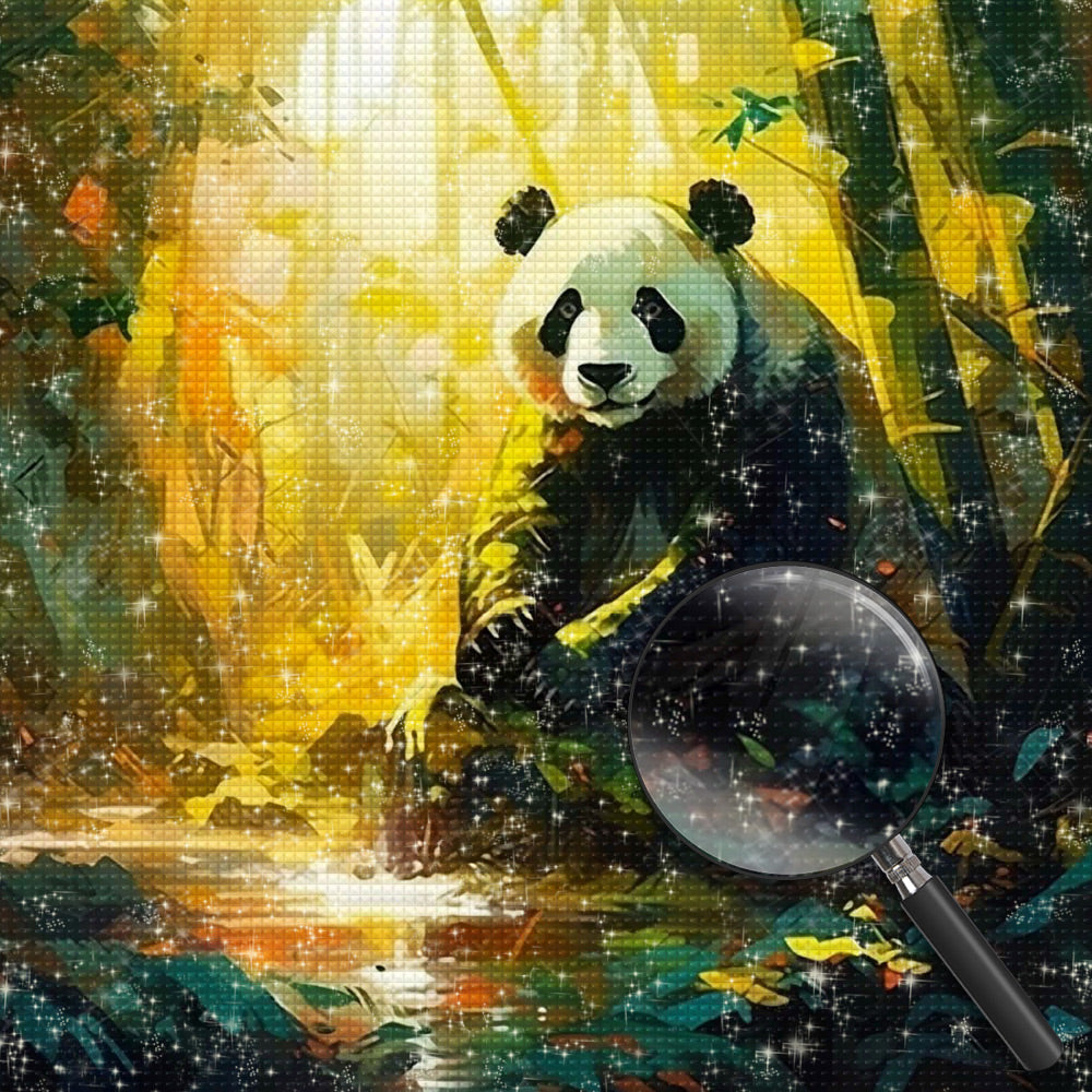 Panda im Bambuswald Diamond Painting