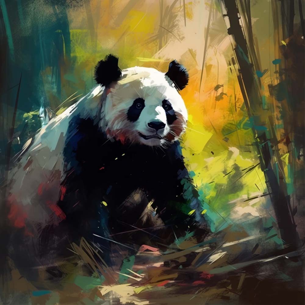 Panda im Bambuswald Diamond Painting
