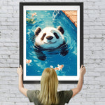 Panda im Pool Diamond Painting