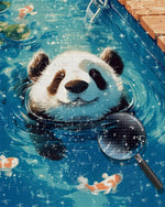 Panda im Pool Diamond Painting