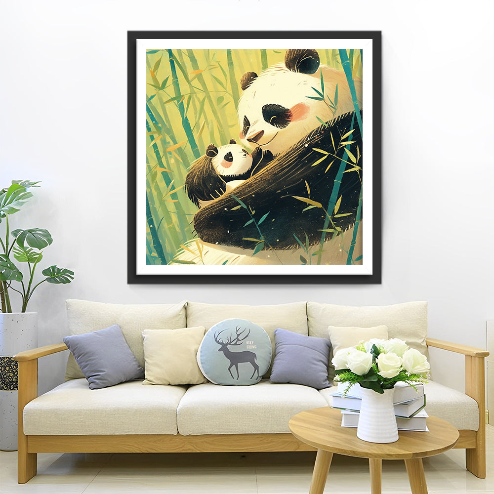 Panda und Baby Panda Diamond Painting