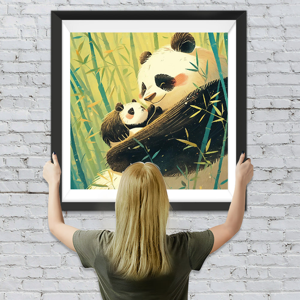 Panda und Baby Panda Diamond Painting