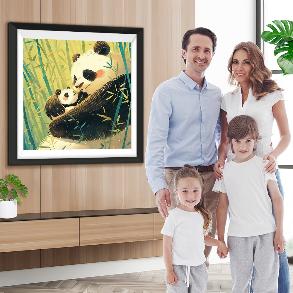 Panda und Baby Panda Diamond Painting