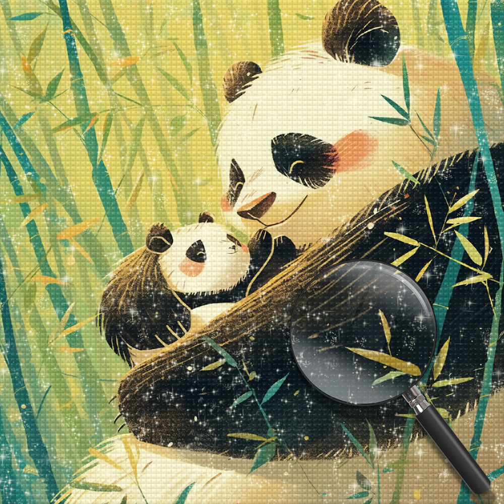 Panda und Baby Panda Diamond Painting