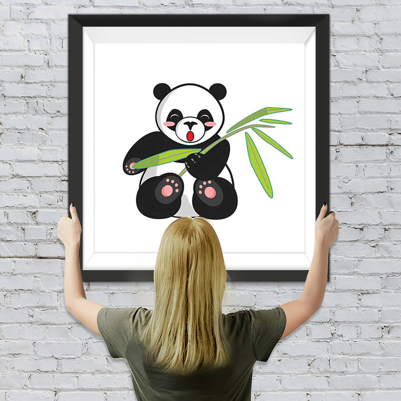 Panda und Bambusblätter Diamond Painting