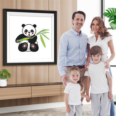 Panda und Bambusblätter Diamond Painting