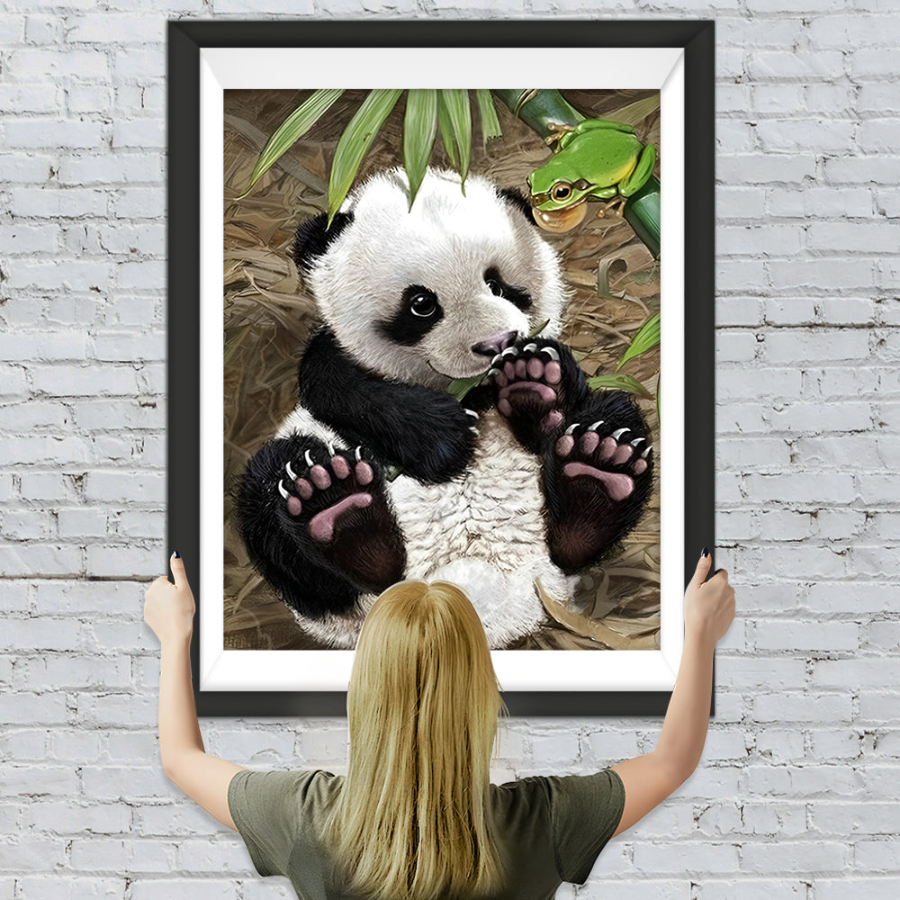 Panda und Frosch Diamond Painting