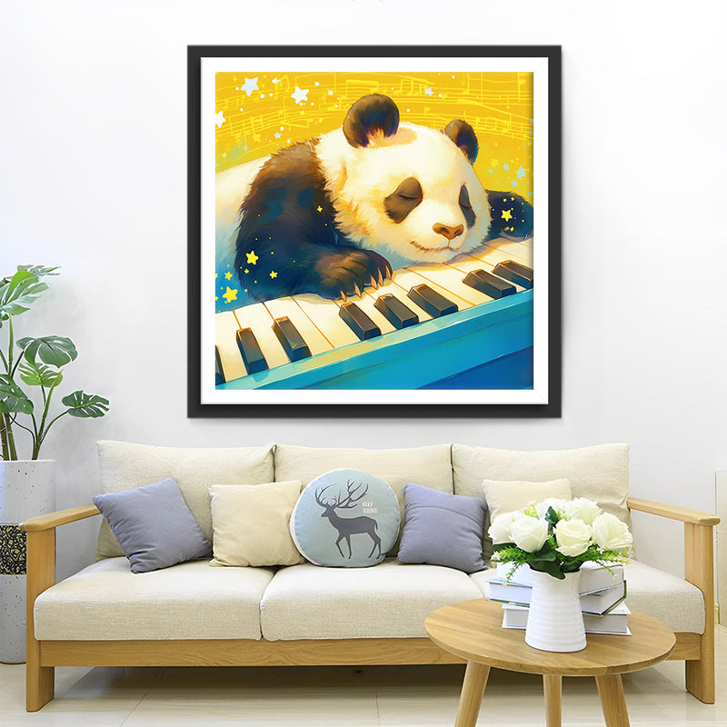 Panda und Klavier Diamond Painting